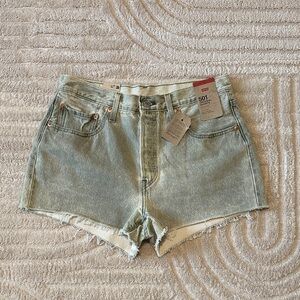 Levi's Women's 501 Original Blue Jean Shorts in a light wash.
